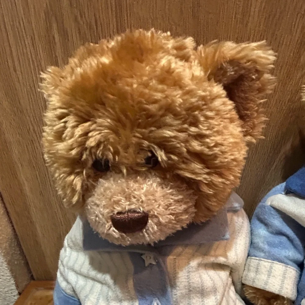 Lot Of 2 TY Bears 14” Blue Flannel Pajamas 2006 Rare